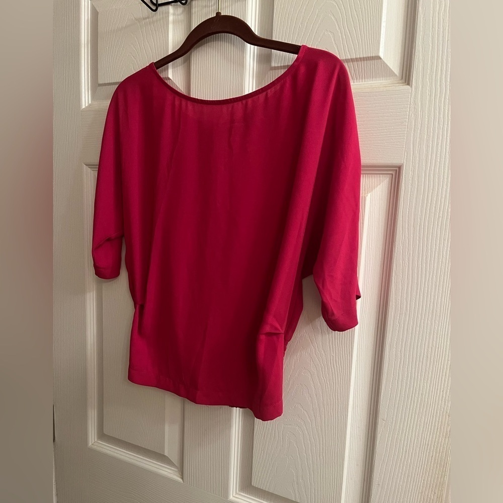 NY & CO~ RED BACK BUTTON BLOUSE~M - Picture 8 of 8